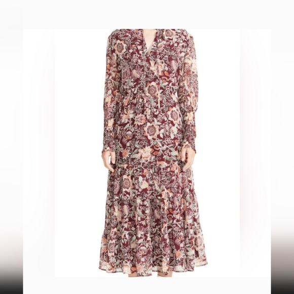 Bb Dakota smock off shoulder criss cross sleeveless dress in purple floral print - Picture 15 of 16